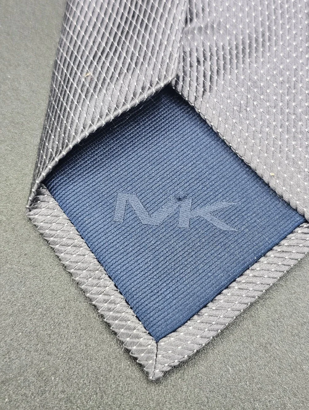 Michael Michael Kors Men's Gray Textured Dot Silk Necktie Business Neck Wear